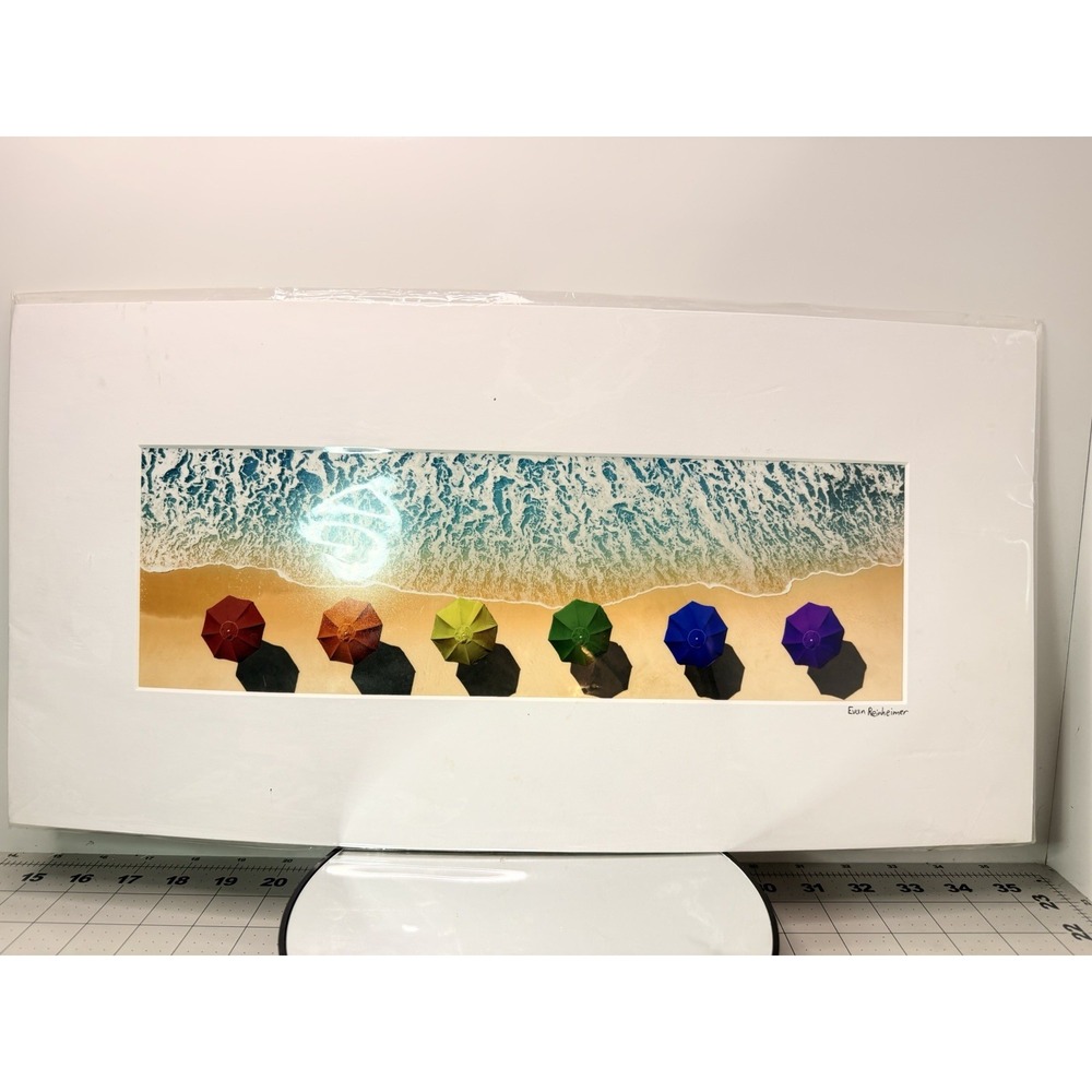 Evan Reinheimer Kite Aerial Photography Beach Umbrellas Signed Print